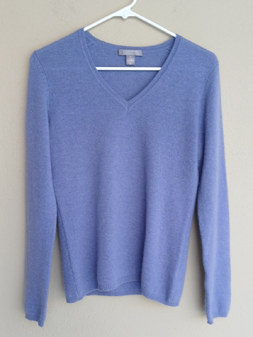 100% Cashmere V Neck Purple Sweater